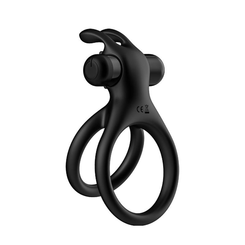 震动兔头双环锁经环 硅胶物理 延迟男用 男女夫妻共振外贸USK-C09 - 图1