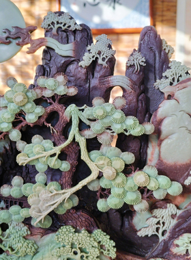 宗正堂天然紫袍玉带石摆件