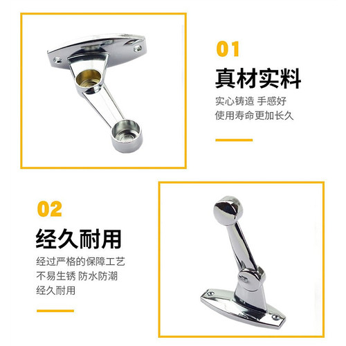双头法兰座25mm不锈钢管双杆毛巾杆底座合金亮光孖托19直径上下杆 - 图1