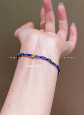 小众设计极细青金石手链女原创新款爆款高级感轻奢精致叠戴