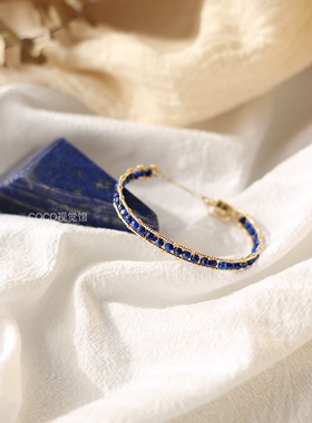 十二星座生辰石 摩羯座 阿富汗进口天然青金石手工小众手链