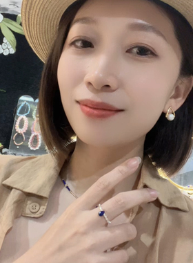 【蓝眼泪】青金石戒指s925纯银碎银子高级感轻奢小众原创银戒指