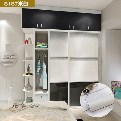 加厚仿木纹贴纸防水防潮pvc壁纸衣柜子桌面旧家具翻新贴自粘墙纸 虎窝淘