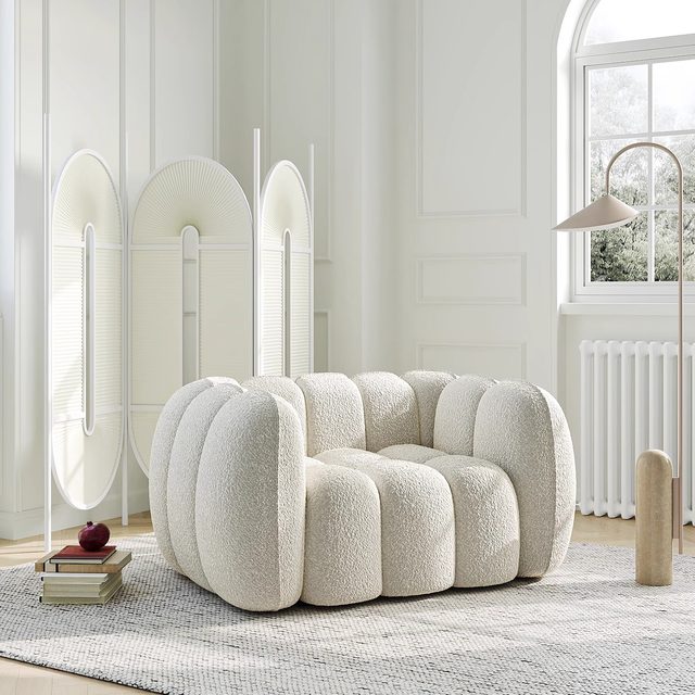 Pumpkin French retro style single casual sofa