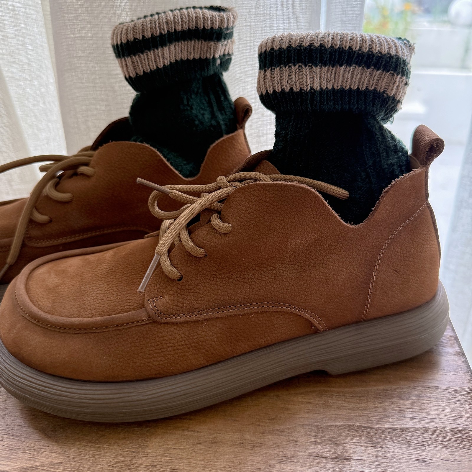 墨黛原品女装秋冬新品系带真皮软底复古圆头平底牛皮女鞋休闲短靴,淘宝优惠券,粉丝福利购,淘宝优惠卷