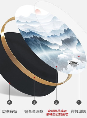 相框空框钻石画圆形框裱框铝合金高级感相框十字绣框架自装裱镜框