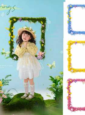 春天花艺苔藓画框 网红森系复古装饰婚礼拍照打卡道具布景美陈列