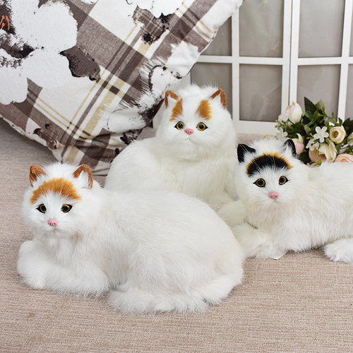 大号会叫仿真猫咪毛绒玩具仿真猫假猫小猫模型仿真动物玩偶摆件 - 图2