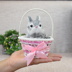 Giỏ mèo con thỏ mô phỏng mèo mô phỏng chó mô phỏng thỏ đồ chơi trẻ em nhà đồ trang trí nhỏ động vật nhỏ - Đồ chơi gia đình đồ chơi lắp ráp Đồ chơi gia đình