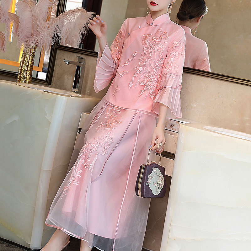 唐装女中国风新式旗袍年轻款夏季复古禅意茶服仙气中式盘扣上衣女 - 图1