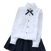 2019 cô gái mới áo sơ mi trắng tay dài cardigan trẻ em lớn ve áo chạm đáy áo cotton hiệu suất quần áo trẻ em - Áo sơ mi Áo sơ mi
