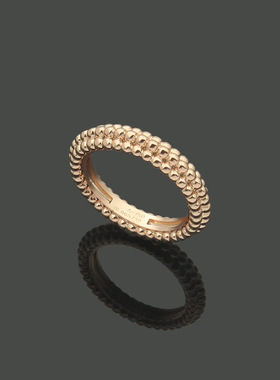 亚金饰品 VC字母三排圆珠戒指 情侣亚金圆珠戒指套装