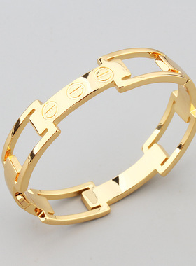 欧美风气质小奢镂空简约17号男女通用手镯跨境热款