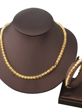 欧美简约高级感蛇骨链项链手链新娘气质套装男女通用嘻哈饰品