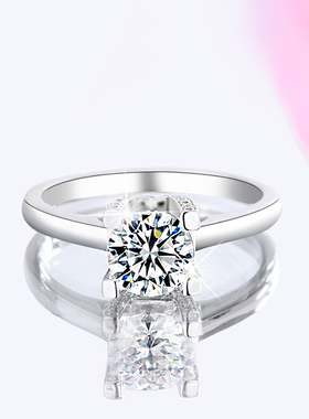 莫桑石钻戒女1克拉情侣对戒ins潮