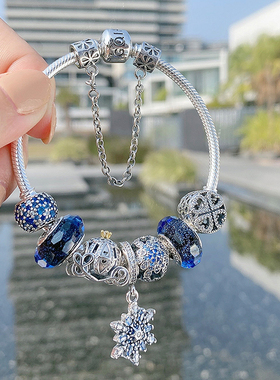 潘家同款手串纯银女蓝色手链饰品
