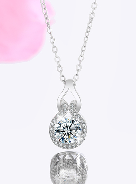 正品莫桑钻S925纯银锁骨链女轻奢