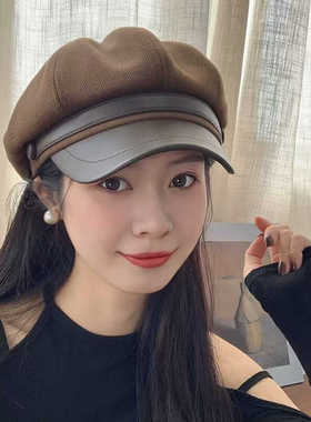 画家报童帽八角云朵韩版秋冬