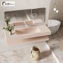 Guh pink water grinding stone Nordic modern wall-mounted washbasin washbasin washing table bath cabinet bathroom cabinet customized