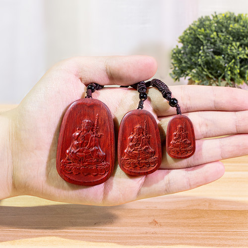 莲花生大士吊坠木质木雕木制莲师大师佛像画像唐卡项链挂件钥匙扣 - 图2
