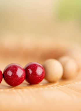 桃木朱砂手链天然原矿纯正真品正宗保真纯原木头单圈手串手环饰品