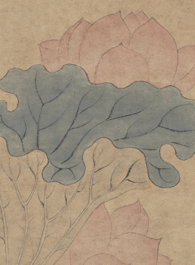 明沈周瓶荷图古代山水花鸟画高清微喷复制临摹学习手稿荷花装饰画