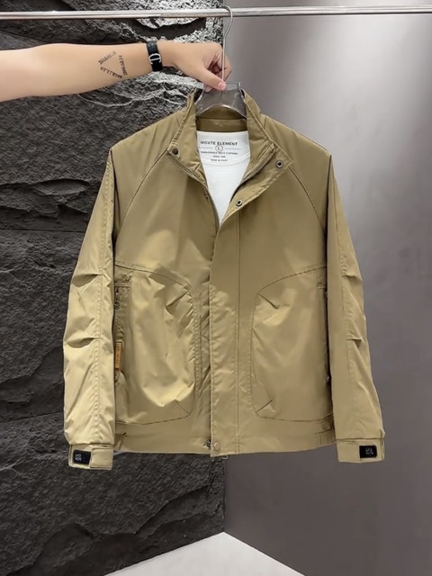 Spring and Autumn Men's 2025 new stand-up collar jacket popular jacket for men's trendy jacket casual and versatile workwear for men