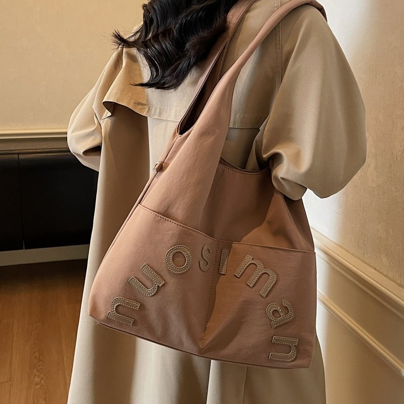 大容量腋下包包女休闲尼龙布单肩通勤包松弛感百搭学生上课托特包,淘宝优惠券,粉丝福利购,淘宝优惠卷