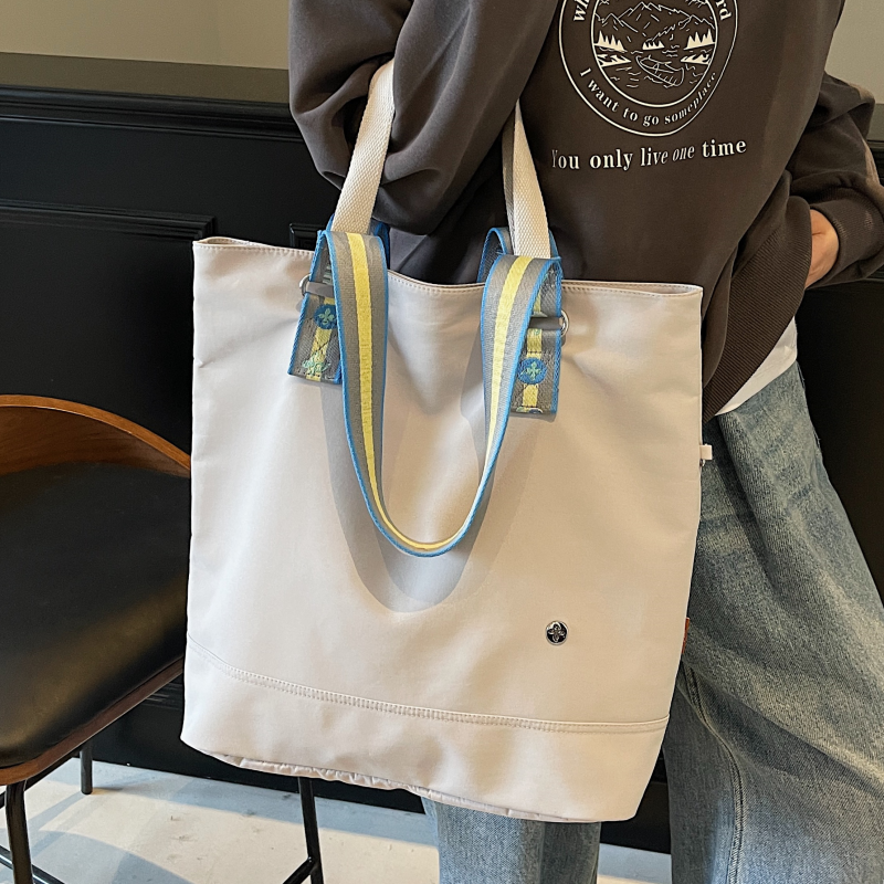 夏季尼龙布包包女大容量上课通勤手提袋百搭休闲大学生单肩托特包,淘宝优惠券,粉丝福利购,淘宝优惠卷