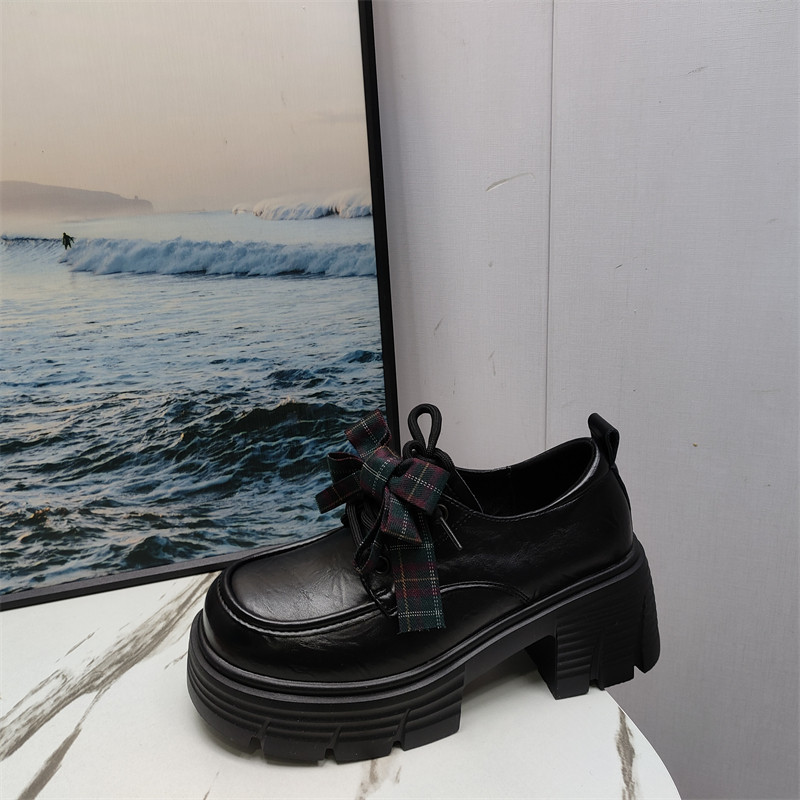 品牌撤柜2026春款英伦风厚底乐福鞋女蝴蝶结圆头增高小皮鞋学院风,淘宝优惠券,粉丝福利购,淘宝优惠卷