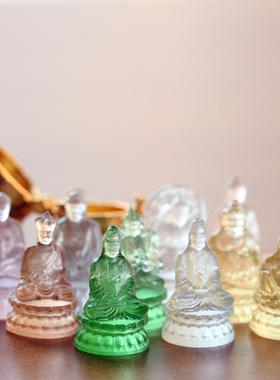 佛系随心微镶锆石琉璃小佛像吊坠