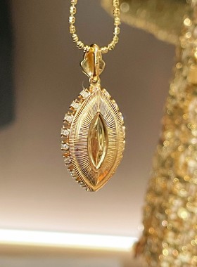 925银镀金璀璨马眼红宝项链