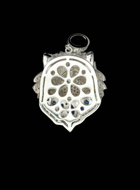 925银镀金吊坠高碳钻波斯猫项链