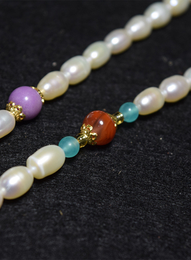 珍珠项链水滴吊坠蜜蜡