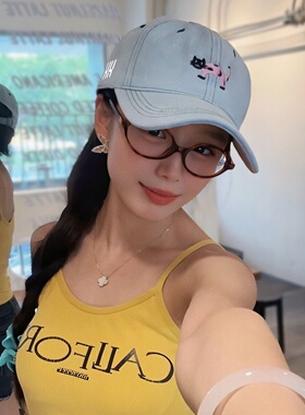 HH卡通小猫刺绣牛仔棒球帽女