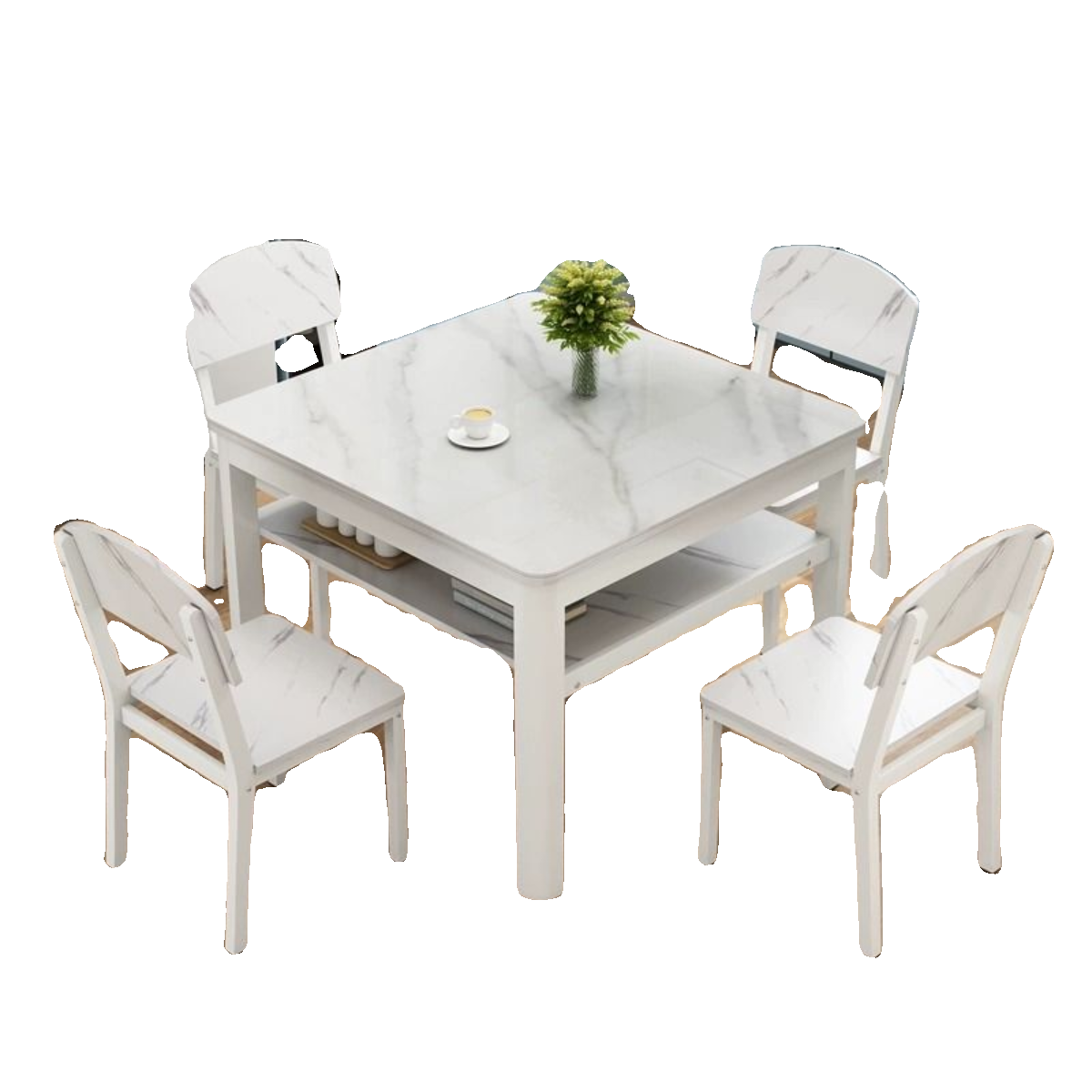 轻奢岩板餐桌现代简约双层小方桌正方形吃饭桌子家用小户型四方桌,淘宝优惠券,粉丝福利购,淘宝优惠卷