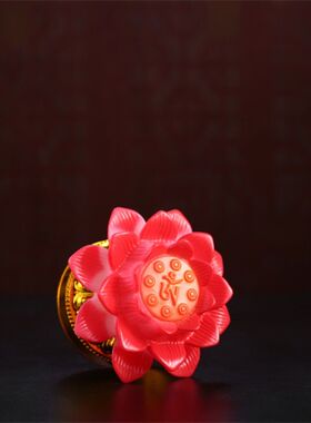 七彩许愿灯电池莲花灯电子荷花灯LE佛荷花灯佛灯