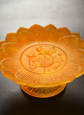琉璃莲花果盘 佛堂供盘 家用供奉供佛供盘果碟水果盘供品供水果盘