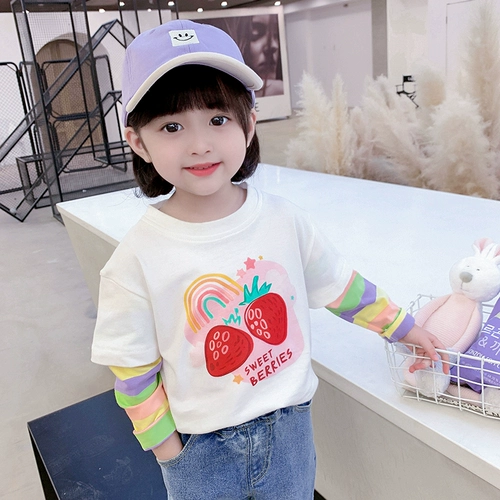 Приятный телу мультяшный осенний комплект, детская милая хлопковая футболка для принцессы