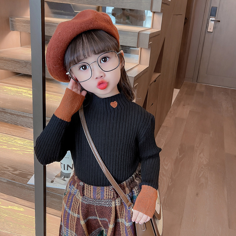 宝宝针织套头秋款2025新款女童上衣内搭儿童半高领打底衫毛衣冬装,淘宝优惠券,粉丝福利购,淘宝优惠卷