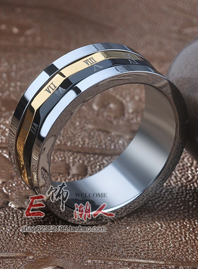 男士罗马数字饰品霸气风钛钢戒指