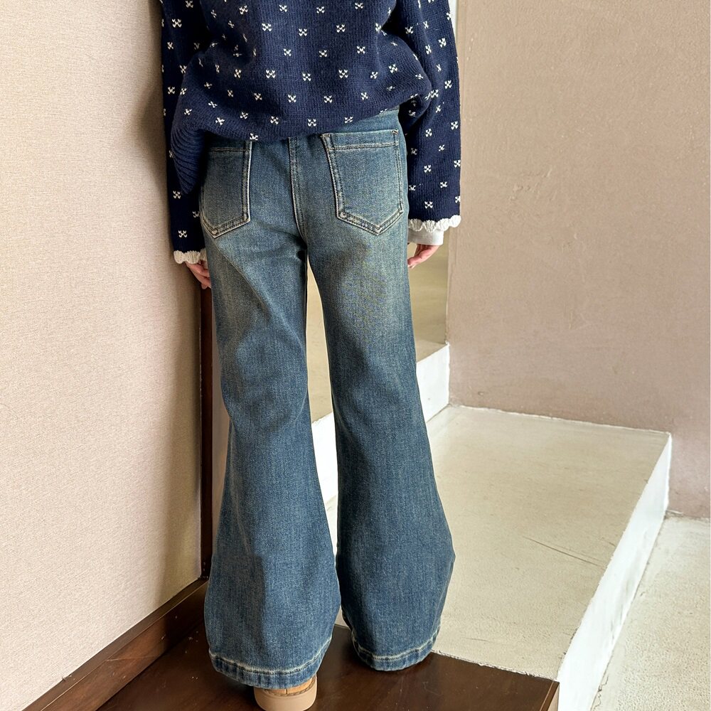 女童微喇叭牛仔裤直筒宽松加绒显瘦长裤童装儿童中大童秋冬阔腿,淘宝优惠券,粉丝福利购,淘宝优惠卷