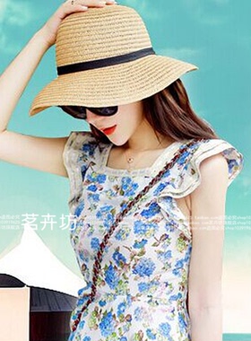 包邮大檐沿草帽子夏天遮阳帽防晒