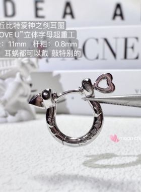 医用钢耳圈小众耳扣锆石