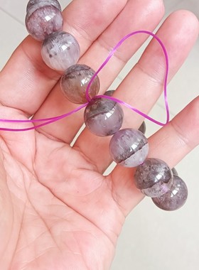 【一物一图】天使之吻天然罕见老矿一线天半盆体极光23水晶手串