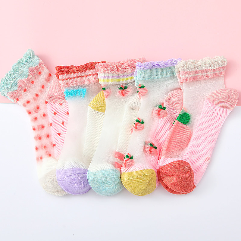 浪莎夏季花边公主宝宝水晶女童袜子 浪莎启元船袜