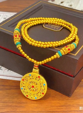 盘吊坠项链转运珠八宝罗盘毛衣链