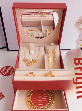 订婚假五金摆台彷真黄金手镯套装