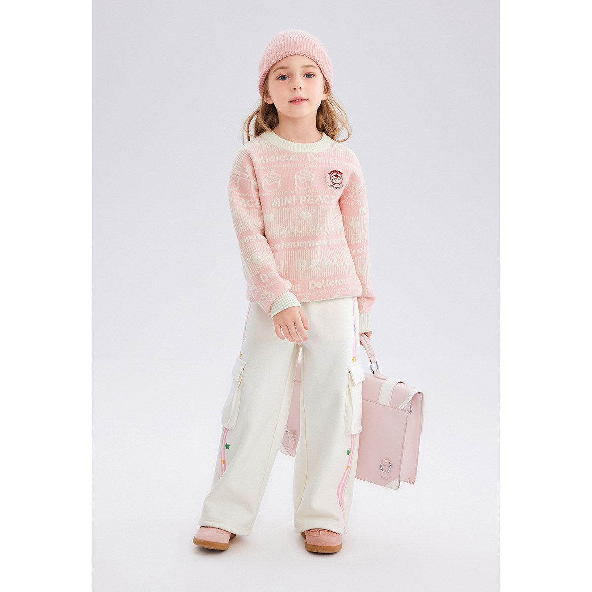 MINIPEACE太平鸟童装女童暗纹毛衣针织衫儿童打底衫秋冬新款洋气