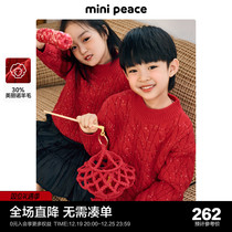 (goat sweatshirt) minipeace Taiping bird children dress baby red sweater childrens sweatshirt for the Christmas time